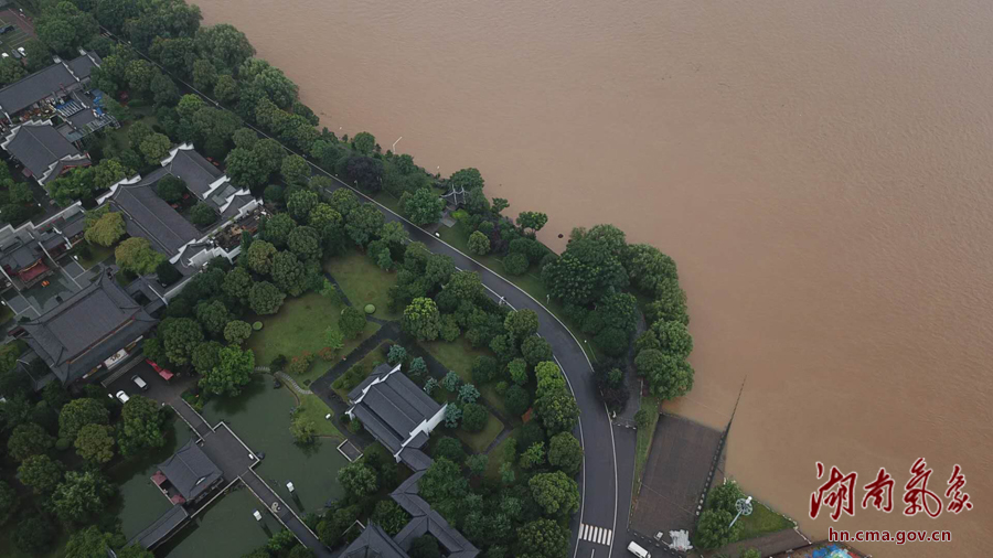 受強降雨影響,，湘江長沙站水位迅速上漲,，今天，橘子洲景區(qū)公眾號發(fā)布臨時閉園通知,。通訊員 梁山 攝