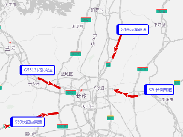 預(yù)計(jì)4月6日長(zhǎng)沙市周邊高速進(jìn)城易擁堵緩行路段