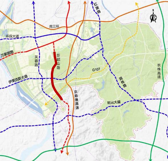 新韶山南路線路走向圖