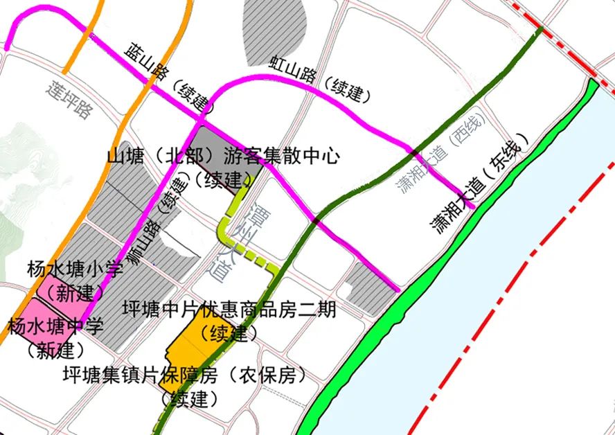 虹山路,、藍(lán)山路、獅山路項(xiàng)目位置圖