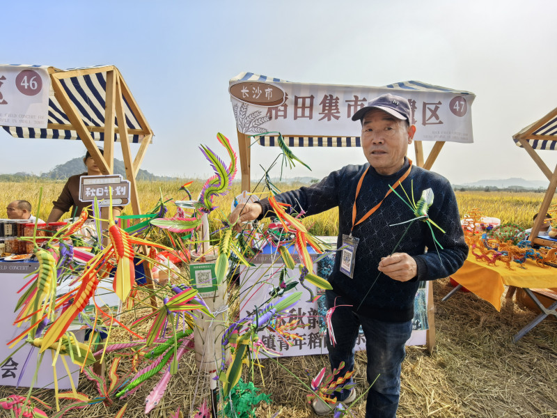 72歲的棕編非遺傳承人蘇懷世通過打扣、穿刺,、縫合等方法,，各式各樣的飛禽走獸、花鳥蟲魚從指尖誕生,。長沙晚報全媒體記者 張禹 攝