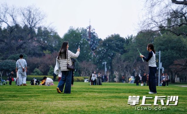 暖陽融融,，市民朋友紛紛走出房門來到室外。 均為長沙晚報全媒體記者 舒元臻 攝