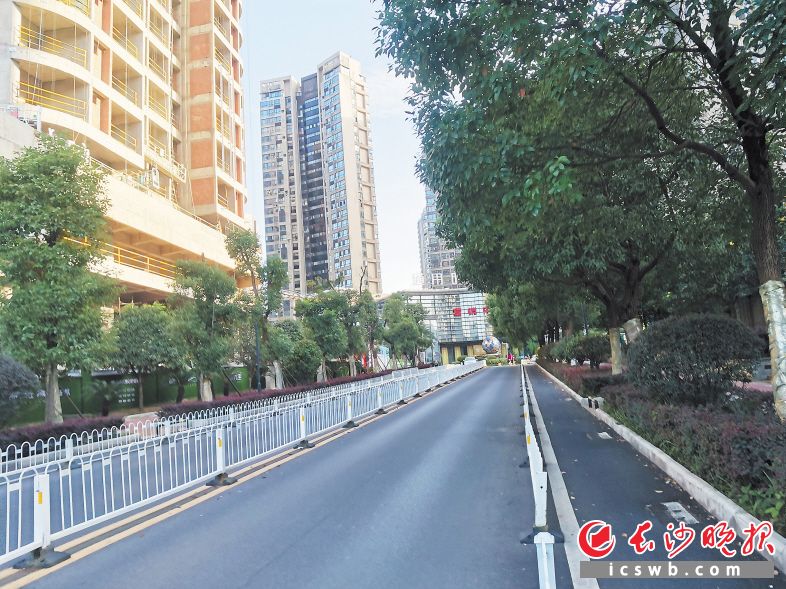 通用時代國際小區(qū)門前道路得到修復(fù)和改造,，被居民稱為“景觀大道”。王斌 攝