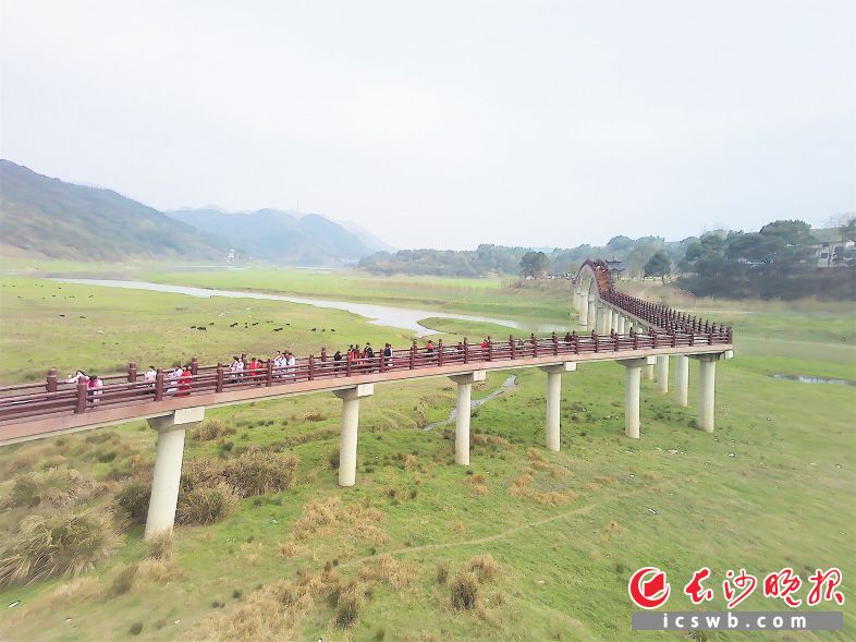 在寧鄉(xiāng)市巷子口鎮(zhèn)官山村南軒文化園，蜿蜒曲折的官步橋最令人流連,。長沙晚報(bào)全媒體記者 張禹 通訊員 李向 攝影報(bào)道