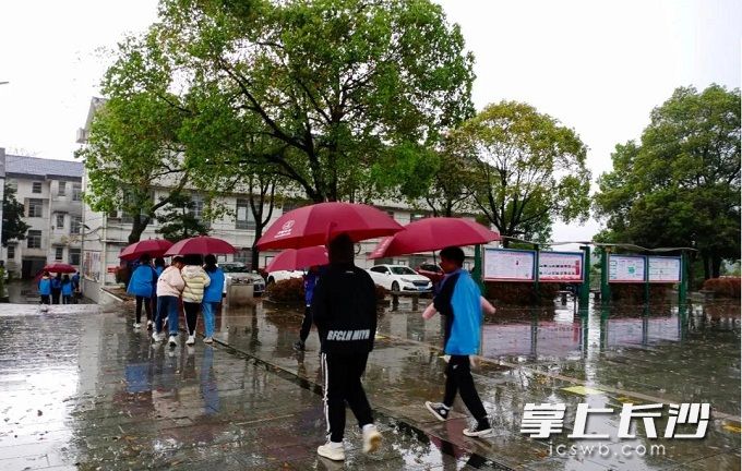 紅色共享雨傘成為校園的一大風(fēng)景。