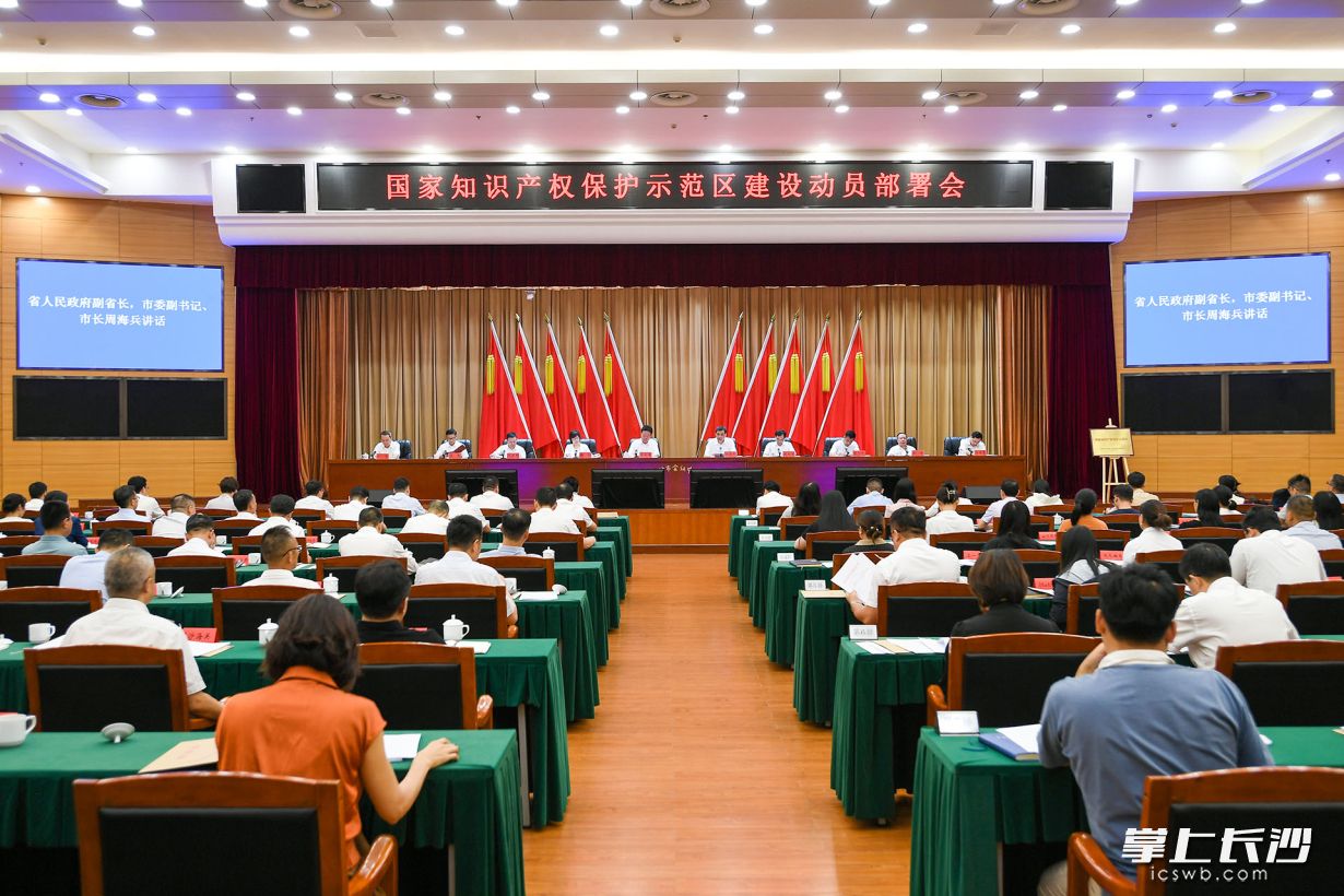 長(zhǎng)沙市國(guó)家知識(shí)產(chǎn)權(quán)保護(hù)示范區(qū)建設(shè)動(dòng)員部署會(huì)召開,。長(zhǎng)沙晚報(bào)全媒體記者 郭雨滴 攝